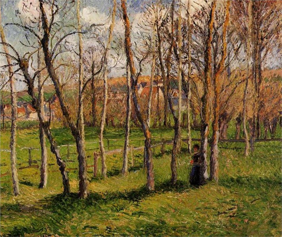 Meadow at Bazincourt - Camille Pissarro Paintings